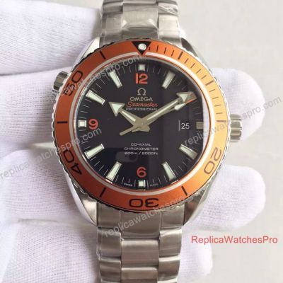 Swiss Copy Omega Seamaster Planet Ocean 600m Watch SS Orange Bezel